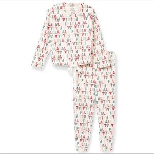 NWT BEARPAW Christmas Pajama Set Tie Front Top Jogger Bottoms Christmas Print